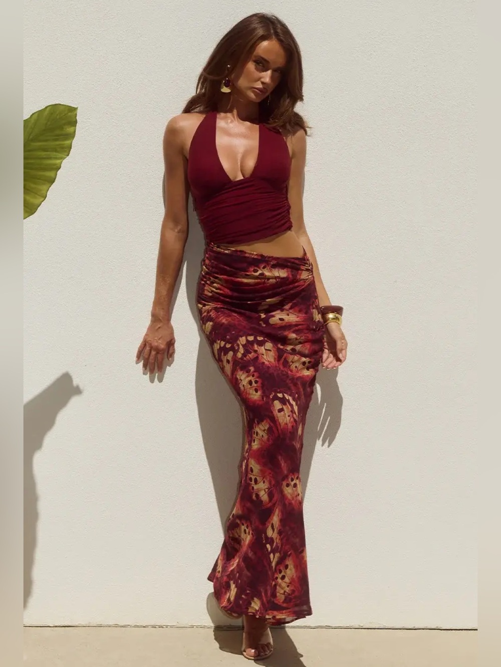 ALEXIS HALTER CUT OUT MAXI DRESS - ELIANA RED
